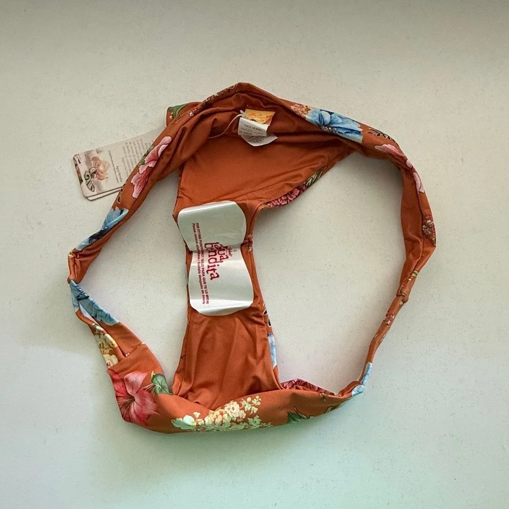 Agua Bendita Polly‎ Floret Bikini Bottom Rust Floral Swim XL